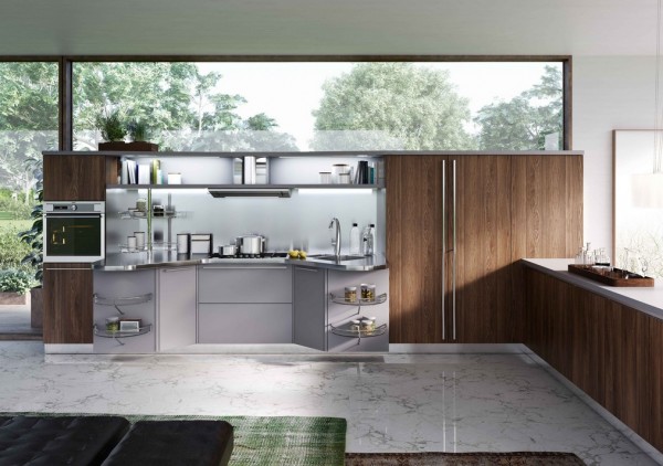 wooden kitchen cabinets 600x422 Chia sẻ cách tân trong thiết kế nhà bếp hiện đại theo phong cách Italia