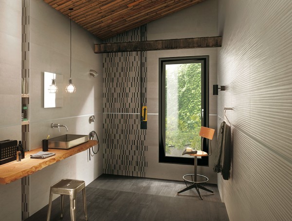 Black beige bathroom tiles