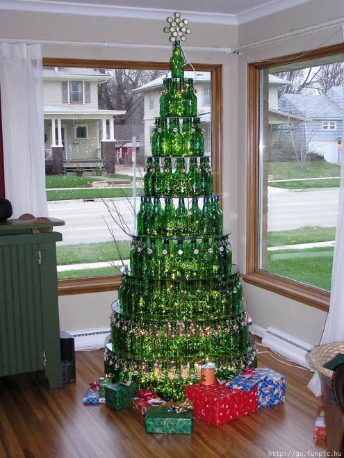 beer bottle christmas tree