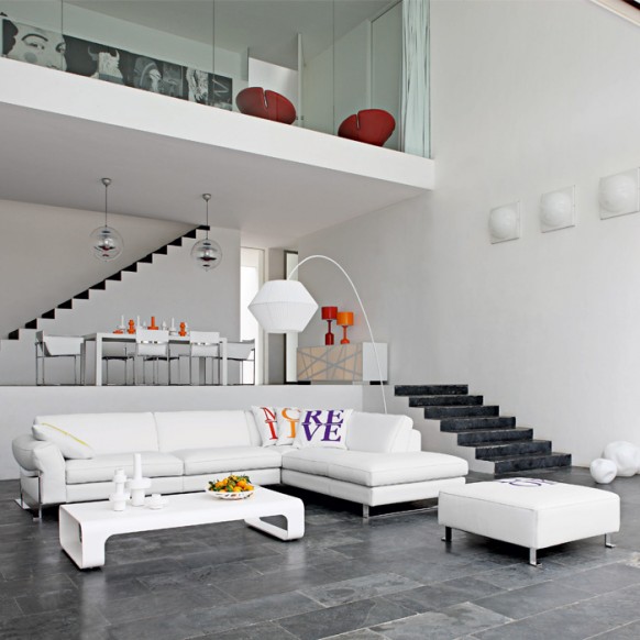 modern white living room