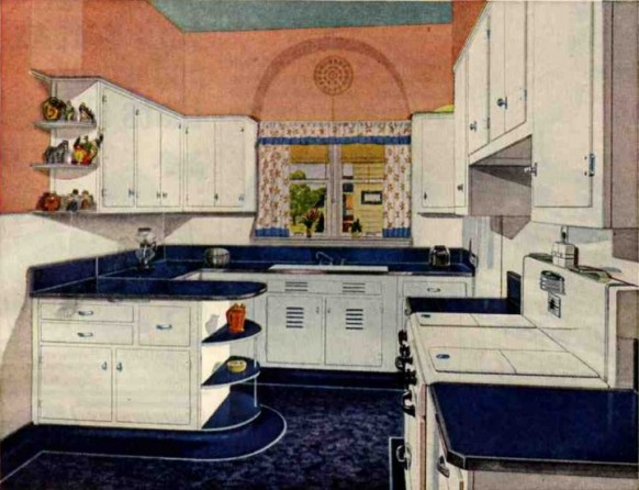 1940s style american kitchen