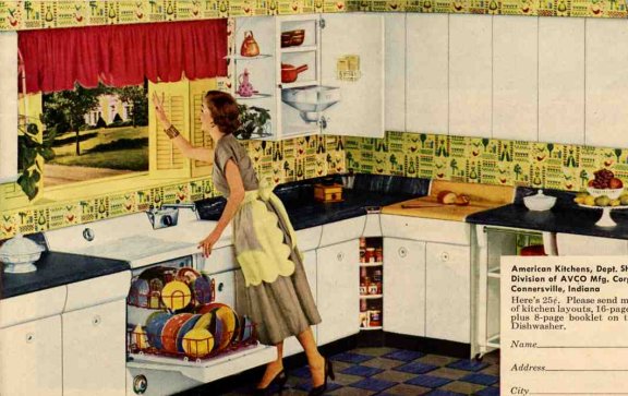 1950s retro american kitchen