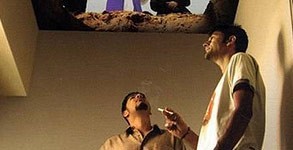 Creative Ceiling Art in a Smoking Room