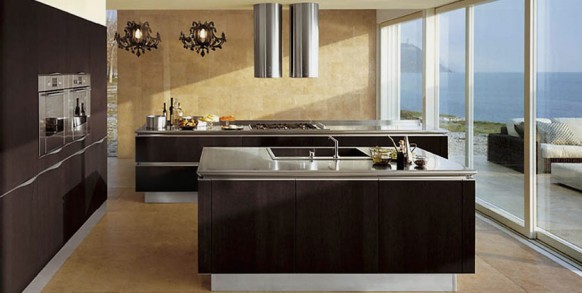 brown black kitchen