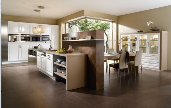 brown tinted kitchen