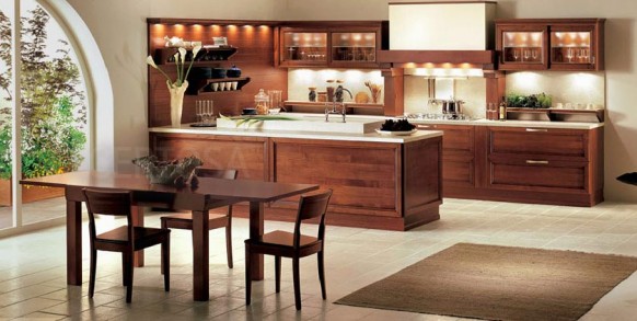 brown white kitchen