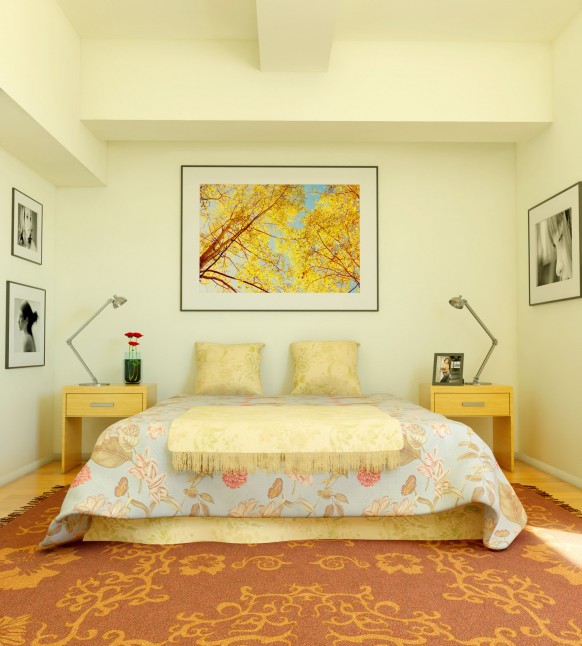 cream colored bedroom