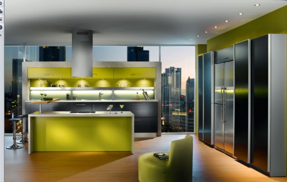 green apartment kitchen