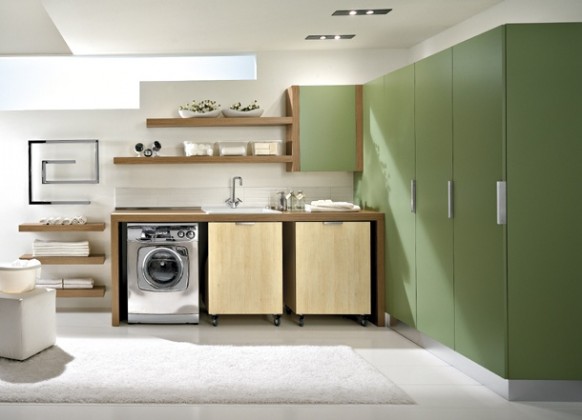 green laundry room