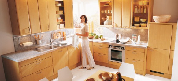 wooden brown kitchen