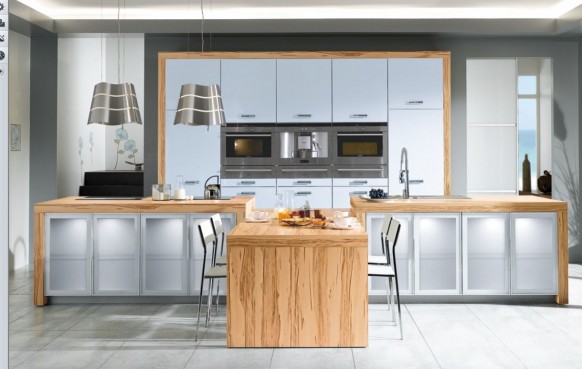 wooden white kitchen