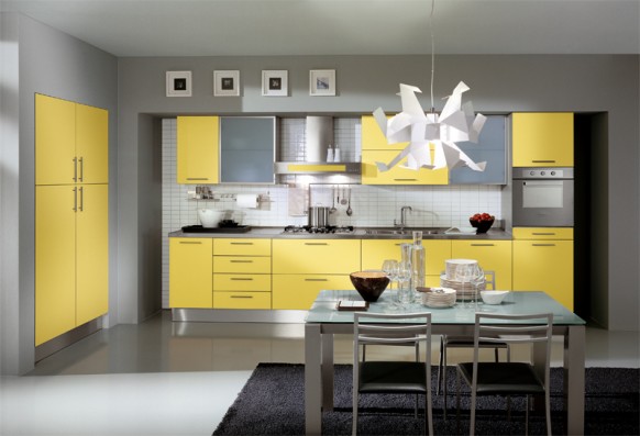 ala cucine yellow kitchen design