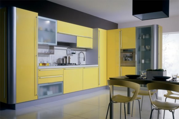 modern kitchen cabinets miro yellow