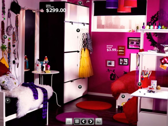 pink dorm room