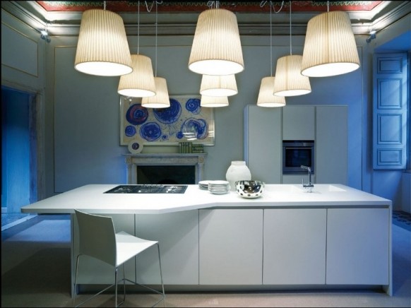 blue and white kitchen