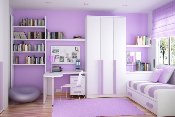 color coordinated compact room