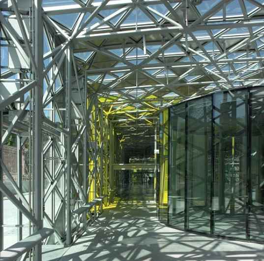 Solar powered design centre - passage way