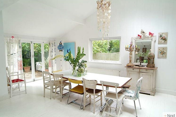 dining area and backyard