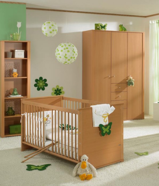 white and wood baby nursery furniture sets by Paidi13