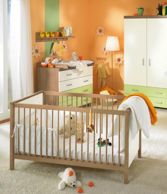 white and wood baby nursery furniture sets by Paidi 26