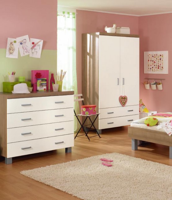 white and wood baby nursery furniture sets by Paidi 27