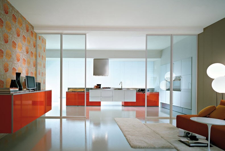 red kitchen designs