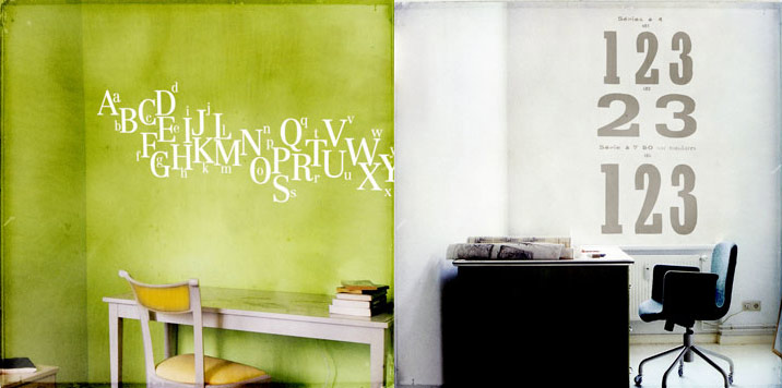green and white wall decal1b