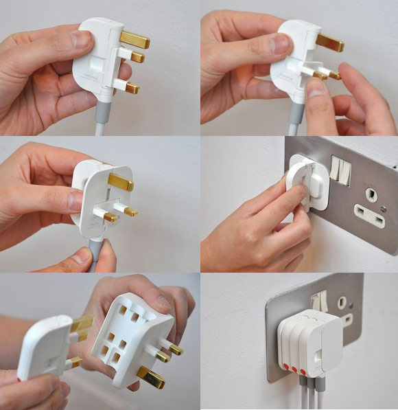 space saving 3 pin plug