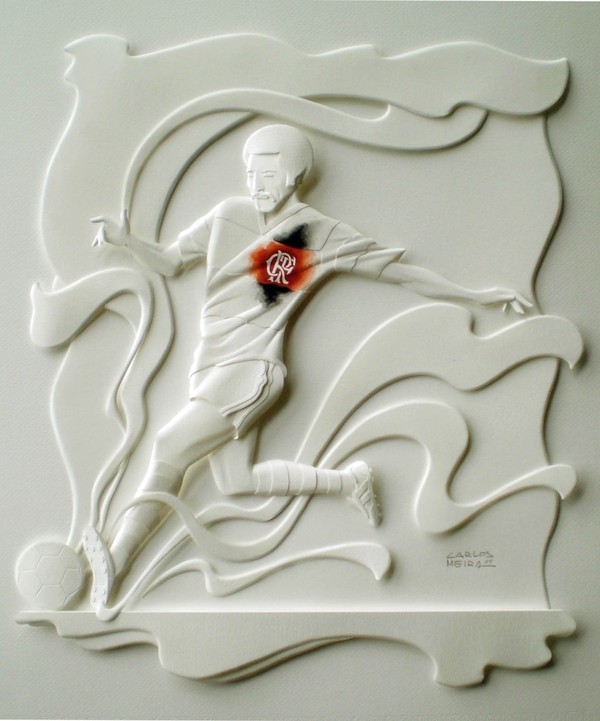 awesome paper soccer sculpture