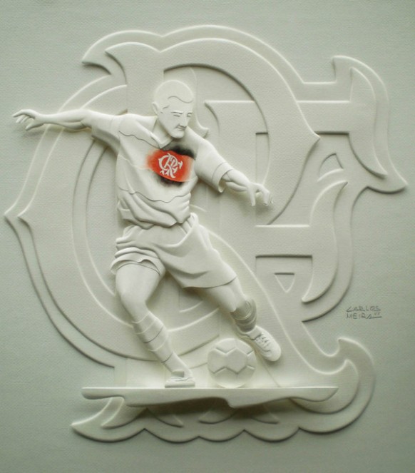 beautiful soccer player sculpture