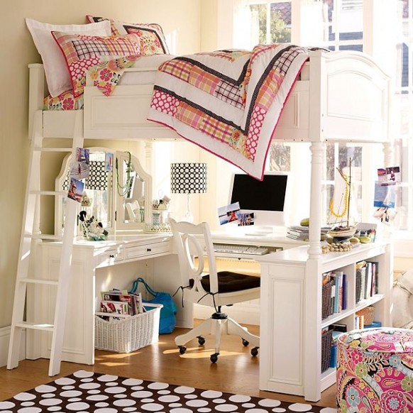white bunker beds