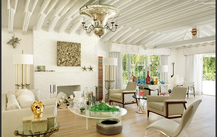 white interiors in living room