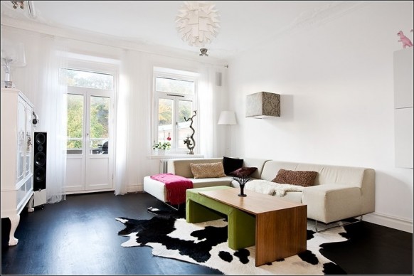 cow print rug