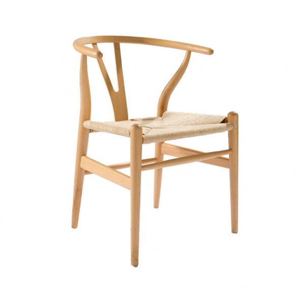 Mid Century Modern Hans Wegner Wishbone Chair Replica Natural, Dark 