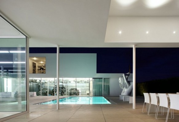 Contemporary Villa VH by Beel Achtergael Architecten Night ambience