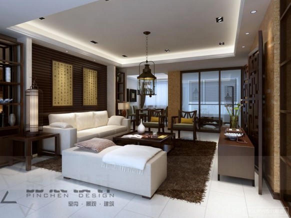 east meets west living room contemporary
