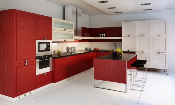 red kitchen