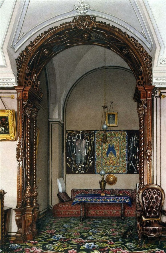 study alcove russian ornate palace patterns