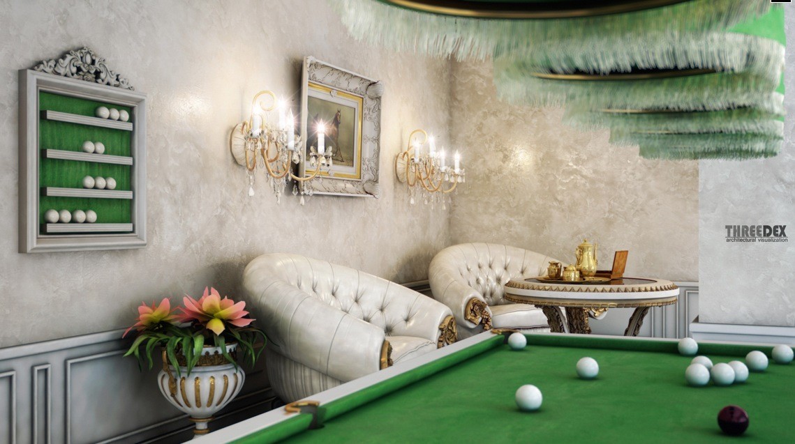 beautiful victorian pool room