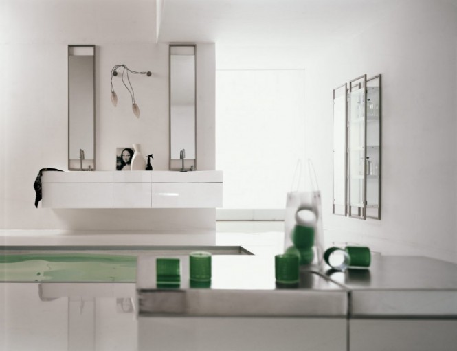 green white bathroom