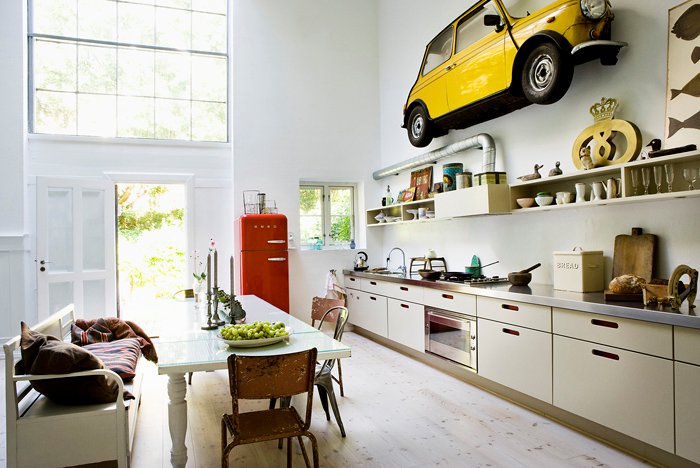 car yellow in home decoration in kitchen | Interior Design Ideas
