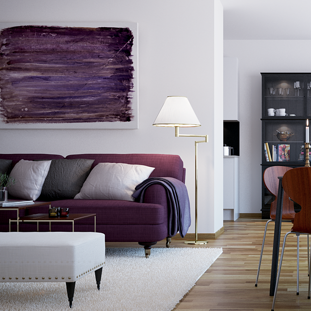 Deep clearance purple sofa