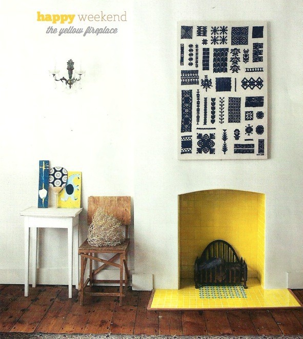 Yellow fireplace! Via