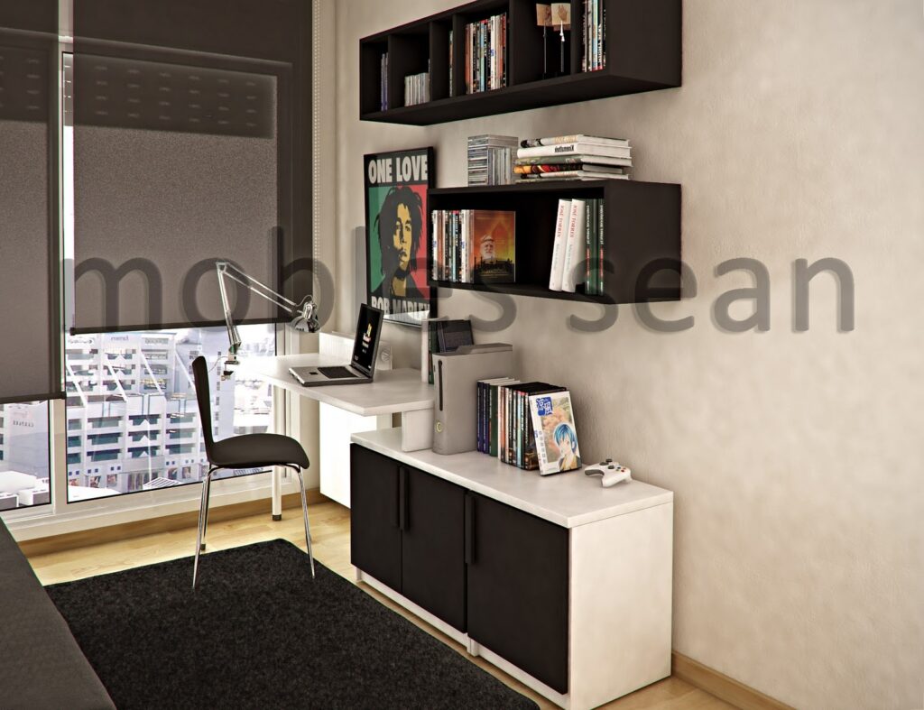 Black white grey kids room Interior Design Ideas