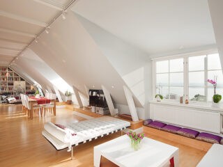 Stockholm Attic with Stepped Walls & Steep Ceilings