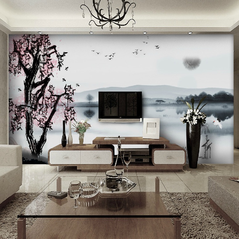 Chinese Tv Wall Porch Wallpaper Background Material Wallpaper