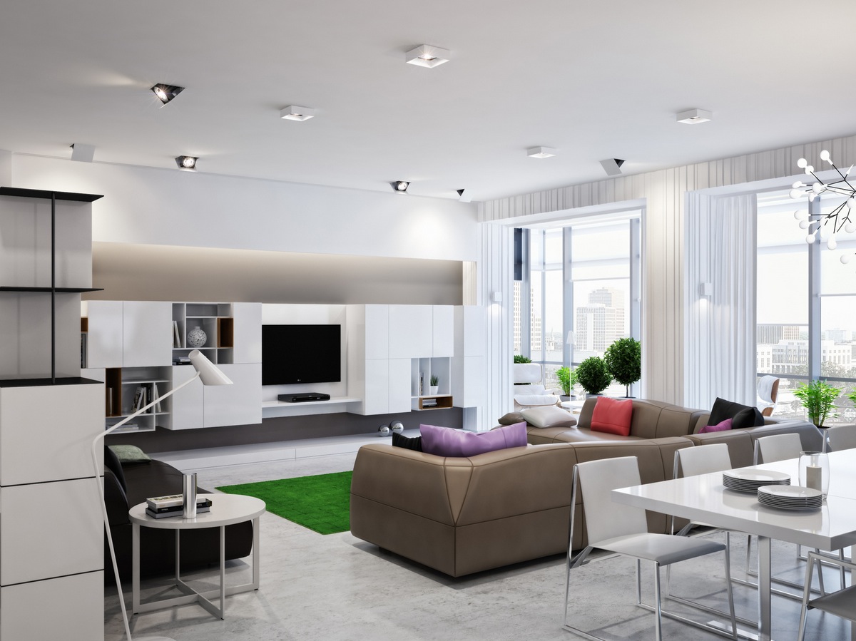 Neutral Open Plan Living Room | Interior Design Ideas