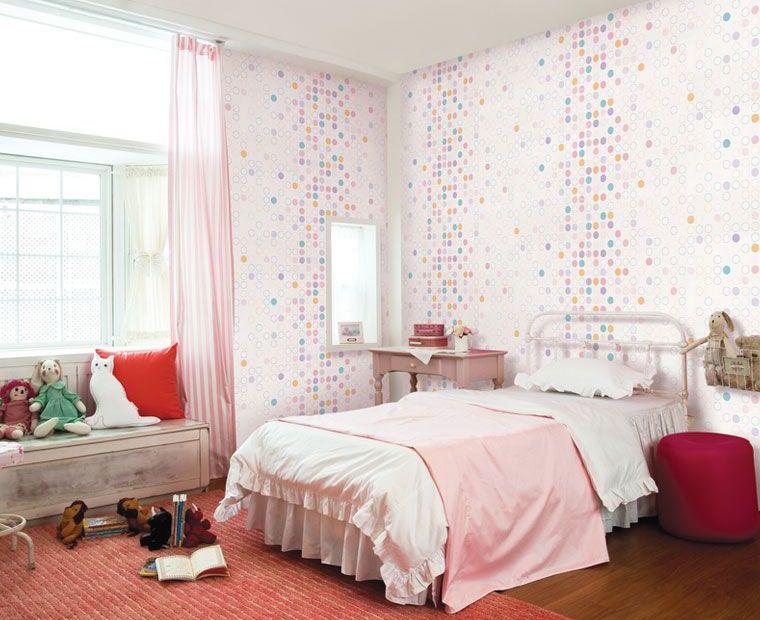Girls pink and white bedroom top