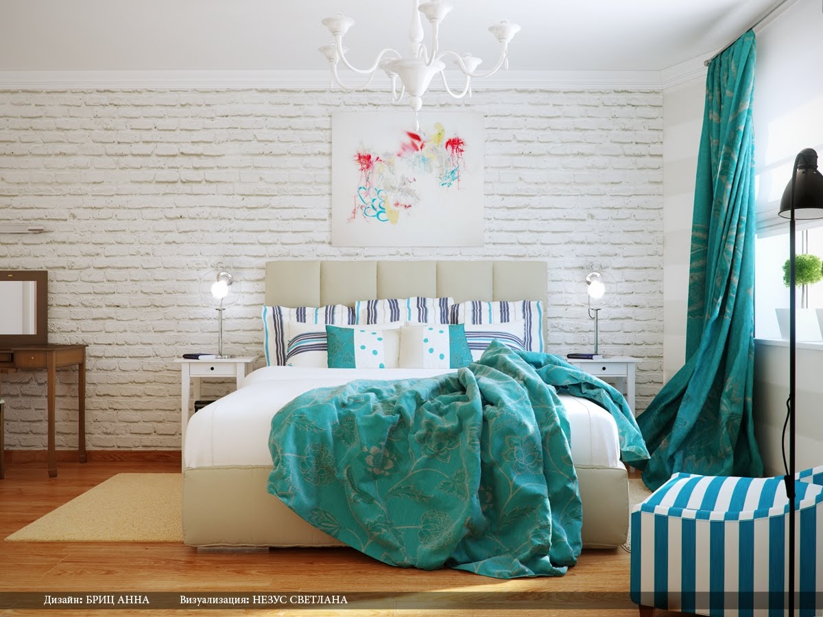 turquoise white bedroom decor scheme | interior design ideas