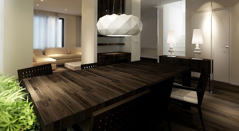 Dark Wood Dining Table Interior